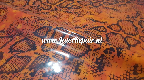 Latex sheet - Snakeskin - Red and orange mix - 1345