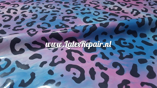 Latex sheet - Leopard mix, pink, blue, white - 1358