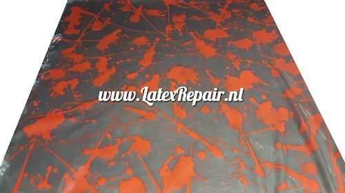 Latex sheet - Spetters transparant zwart en rood #1529