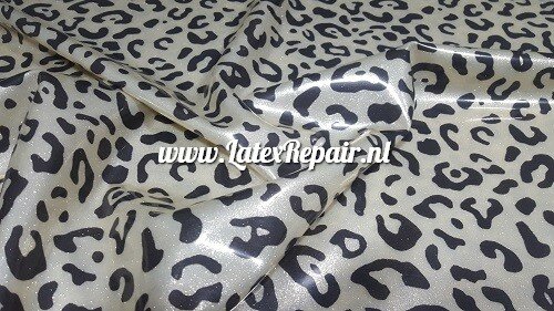 Latex sheet - Leopard zilver mini glitter - 1531