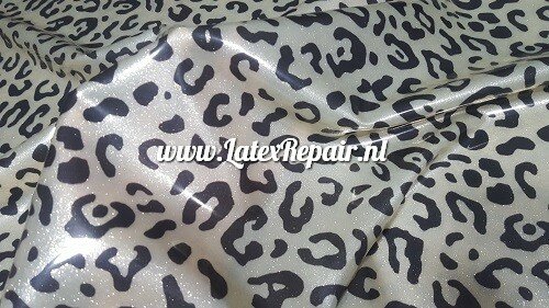 Latex sheet - Leopard zilver mini glitter - 1531