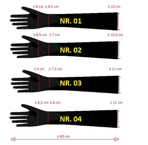 Latex handschoen, 58-60 cm