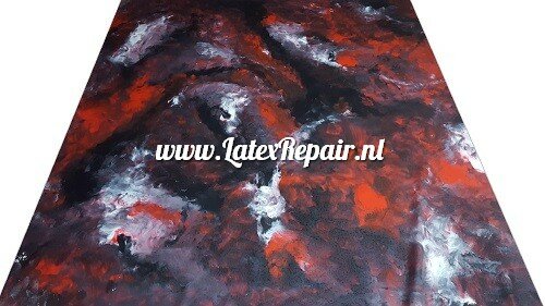 Latex sheet - Mix marmer zwart rood wit - 1561