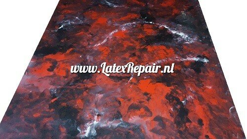 Latex sheet - Mix marmer zwart rood wit - 1561