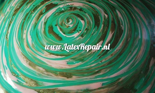 Latex sheet - Swirls jade, gold, pink  133