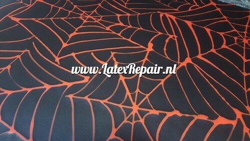 Latex sheet - Spinnenweb rood zwart - 1733