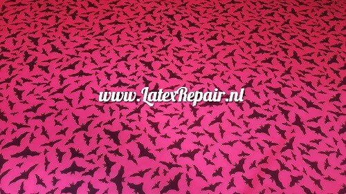 Latex sheet - Vleermuizen, neon pink/magenta-zwart - 1741