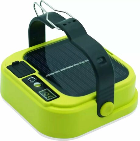 Campinglamp op zonne-energie met powerbank!