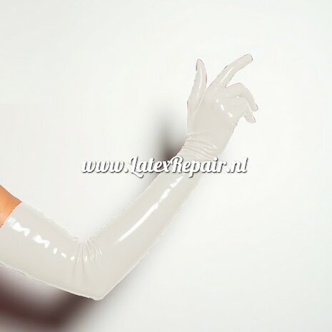 Latex Handschoenen - Ghost white - Lang - Opera (Lolllipop Latex)