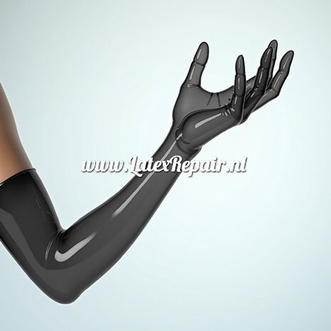 Latex Handschoenen - Transparant smoky black - Lang - Opera (Lolllipop Latex)