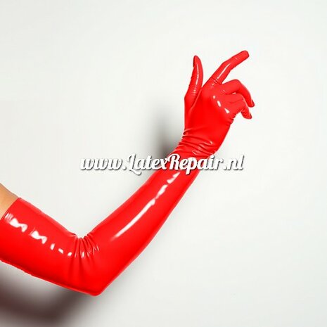 Latex Handschoenen - Neon/UV rood - Lang - Opera (Lolllipop Latex)