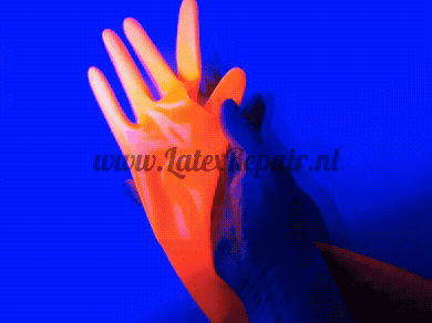 Gants en latex - Neon/UV orange - Longs - Opéra (Lollipop Latex)