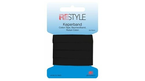 zwart keperband 1 cm