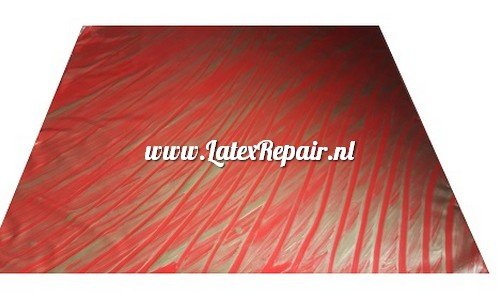 Latex with red metallic gold stripes fabric