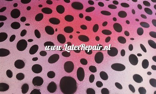 Latexfolie met grote stippen disco pink roze rosa