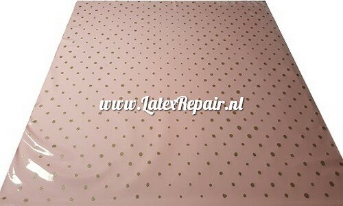 Pink latex high gloss fabric with gold