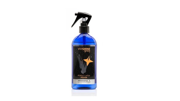 Vivishine spray om latex schoon te maken, glimmen, glans, onderhoud, wassen en bewaren