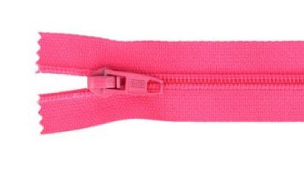 Broekrits nylon kunststof 18 cm niet deelbaar zwart rood wit fuchsia 05