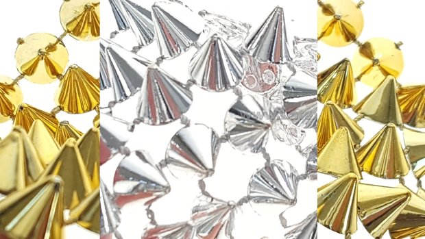 Studs lapjes aan elkaar plastic kunsstof goud en zilver vanaf 10 cm 01