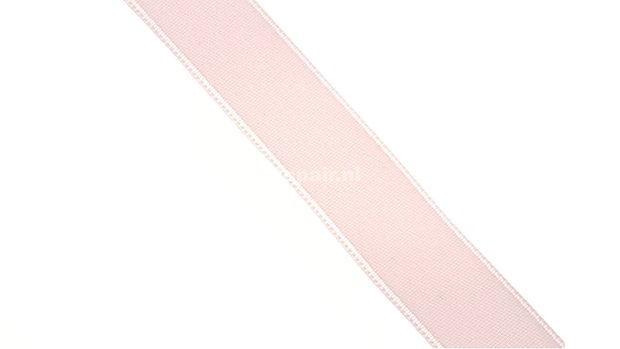 Satijnband tape roze rose en wit 15 mm 03