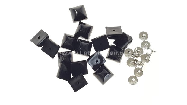 plastic studs met pin zwart