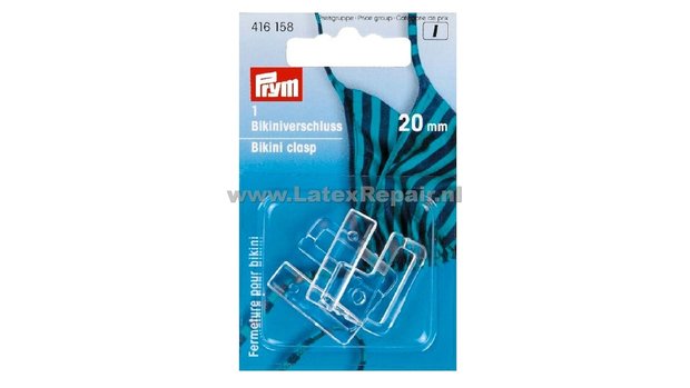 416158 Bikini sluiting groot stevig plastic 2 cm
