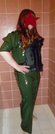 groen latex jasje met broek maken