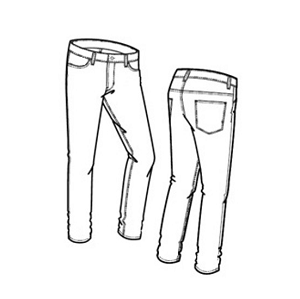 patroon latex jeans