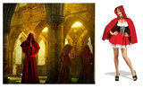 Patroon latex cape met capuchon roodkapje cosplay monnik