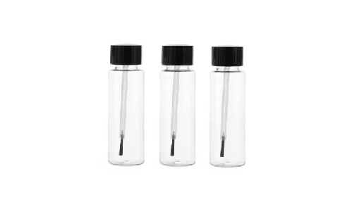 Klein plastic flesje met kwast (60 ml)