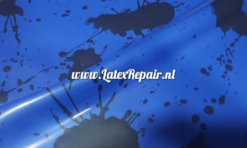 Feuille de latex - Effet éclaboussures d'eau de Javel bleu noir