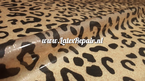 Latex sheet - Leopard mini glitter transp pink