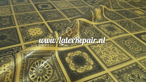 Latex - 40087 - Mini bandana sheet, metallic goud zwart Latex - 40087 - Mini bandana sheet, metallic goud zwart