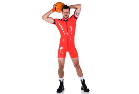 Latex strookjes - 0,7 cm breed - Atomic tangerine 2x