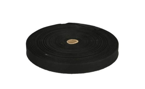 Ruban sergé – Noir – 2 cm de large – 50 mètres – rouleau
